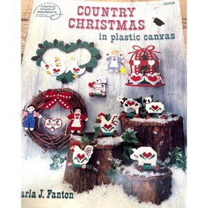 Country Christmas Plastic Canvas Pattern Craft Book Farmhouse Holiday Decor